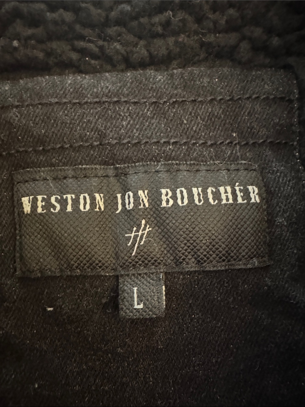 Weston Jon Boucher Men's Black Sherpa-Lined Denim Jacket - Picture 2 of 11